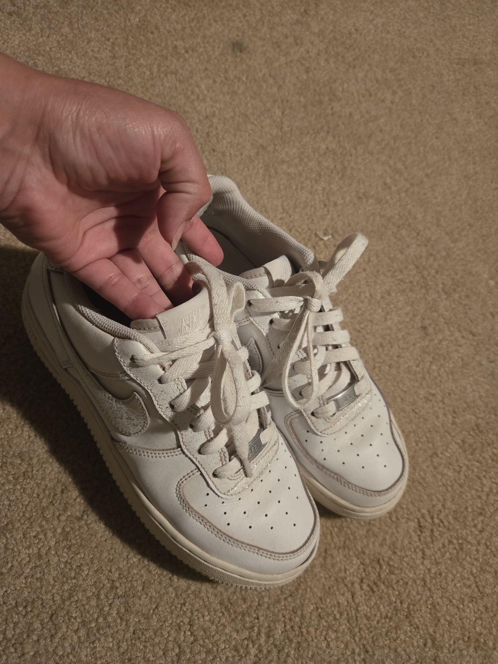 Nike Air Force 1 Low White Glitter Swoosh Women's Size 6